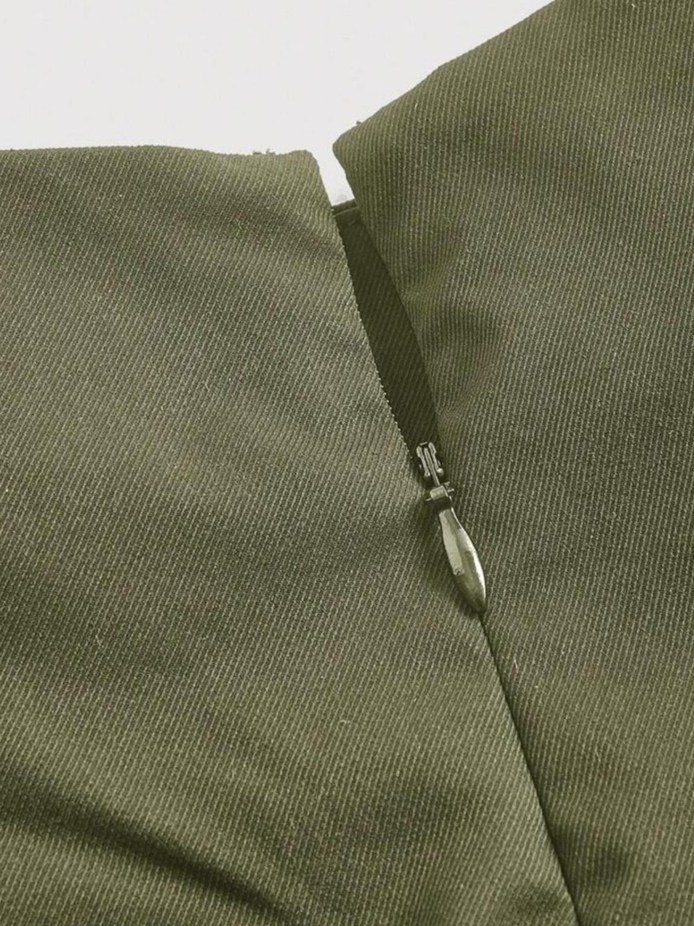 Olive Lace-Up Ruffle Mini Skirt - L - Picture 3 of 5